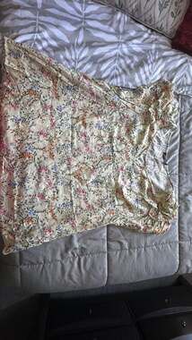 Cure Women's Yellow Floral Print Eyelet Short Flutter Sleeve Blouse Top